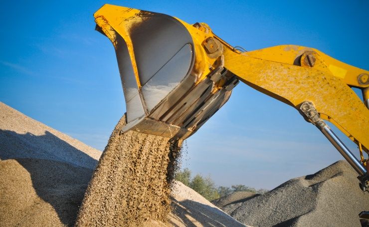 Sand Schotter und Kies